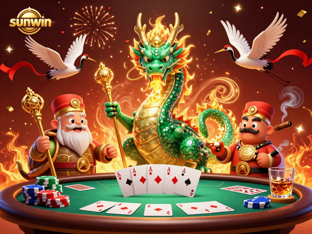 Experience thrilling poker action with sunwin's immersive gaming scene, featuring dynamic characters and rich details.