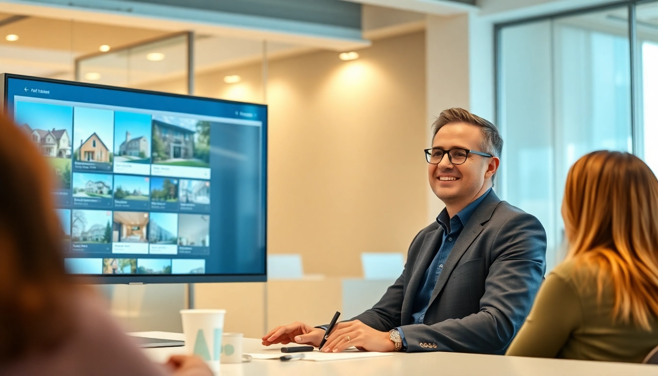 Immobilienmakler Frankfurt Eckenheim berät einen Kunden in einem modernen Büro.