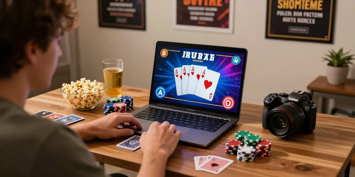Player engaged in FAFA828 online poker game with vibrant graphics and cozy surroundings.