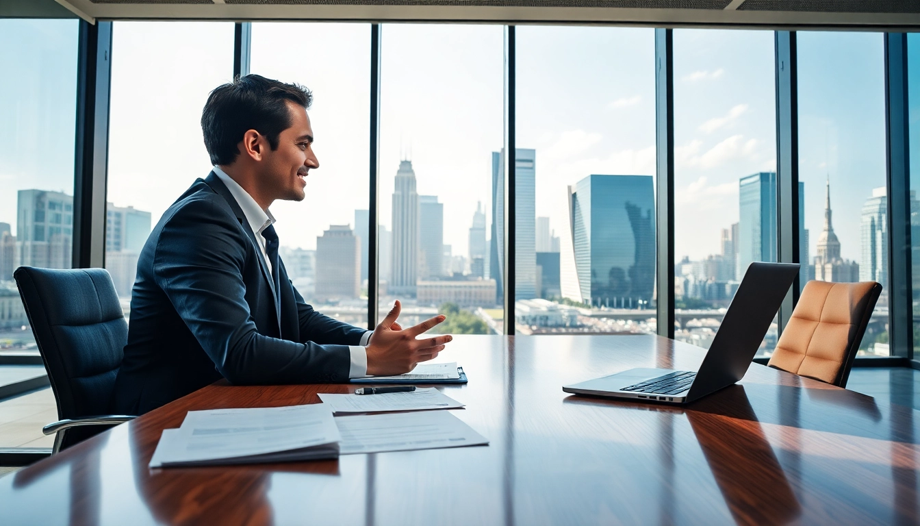 Headhunter Schweiz in a professional office conducting an interview with a candidate.