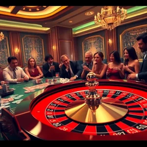 Engaging players at a luxurious casino table, featuring bdtk1 org high-stakes online betting elements.